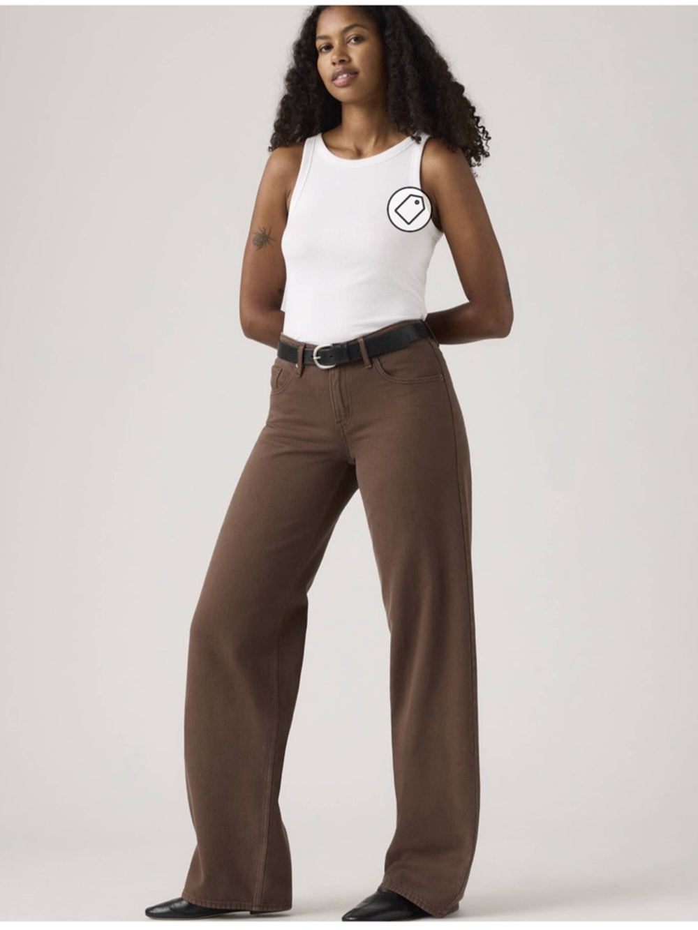 Levi's Low Loose Low Rise Straight Wide
Leg Jeans Brown 24x30